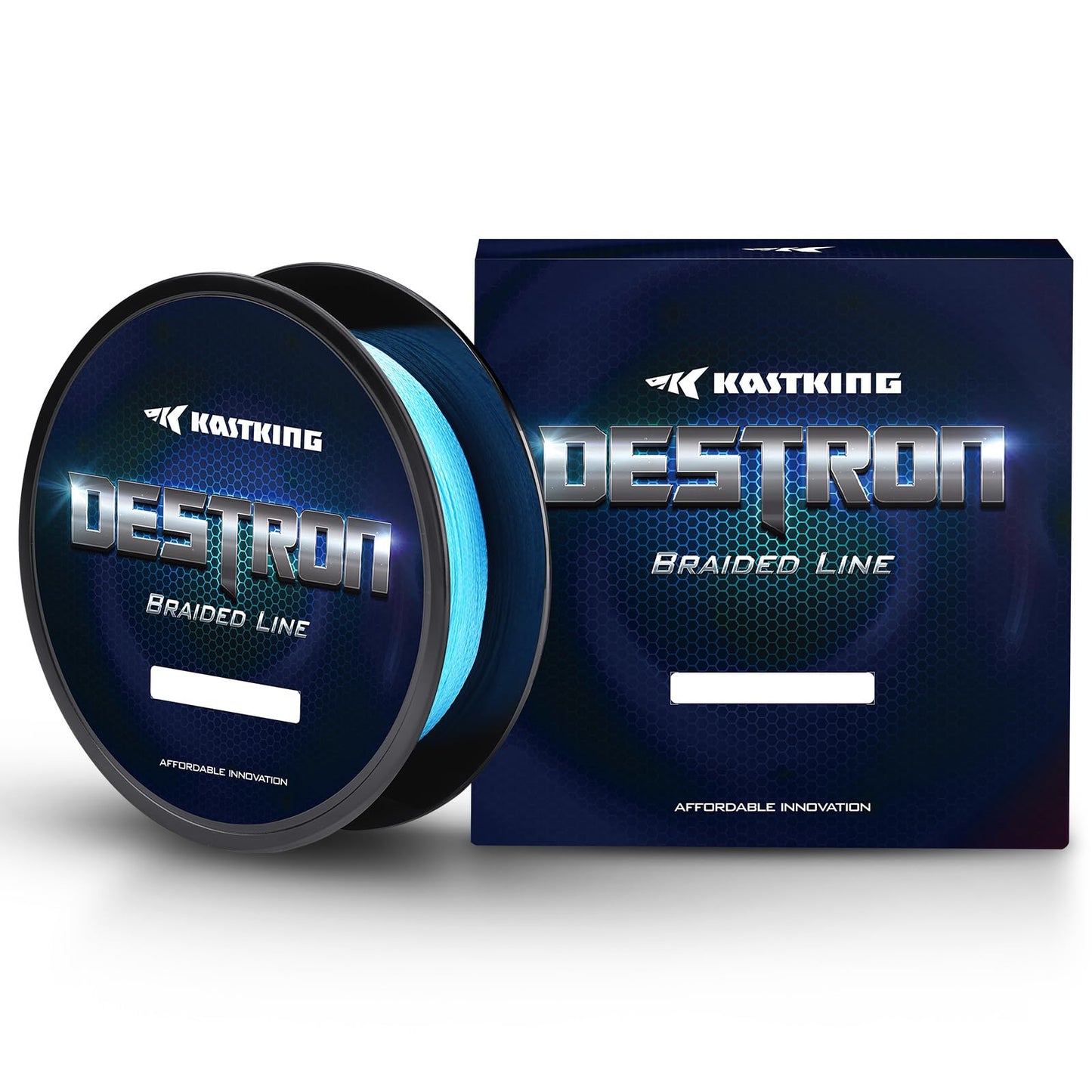 KastKing Destron Braided Fishing Line, Coastal Blue, 4 Stands, 65LB, 600Yds