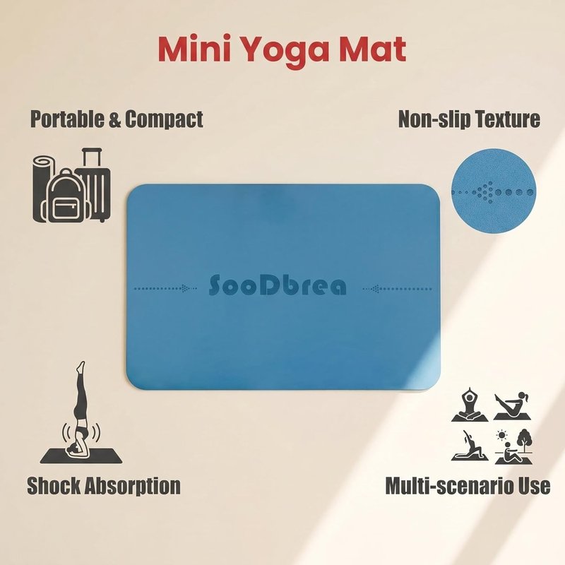 Mini Yoga Mat - Non-Slip Grip & Alignment System | Portable Meditation & Exercise Pad