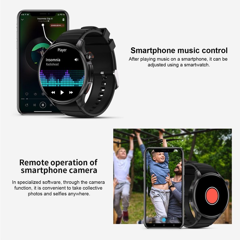 ZYVICXFJ Smart Watch for Men Smartwatch - 1.43-Inch Round Touch Screen,Full-Featured Fitness Tracker, Waterproof, Health Monitoring, Multiple Sports Modes, Compatible Android and iOS