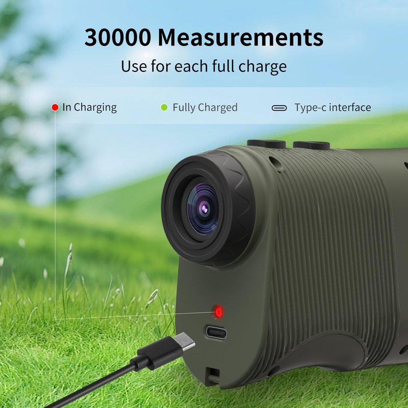 Slope Golf Rangefinder 1200 Yards Laser Range Finder for Golf & Hunting 7X Magnification Flag Pole Locking Vibration Integrated Magnet IPX44Waterproof Rechargeable Golf Accessories for Men(Green)