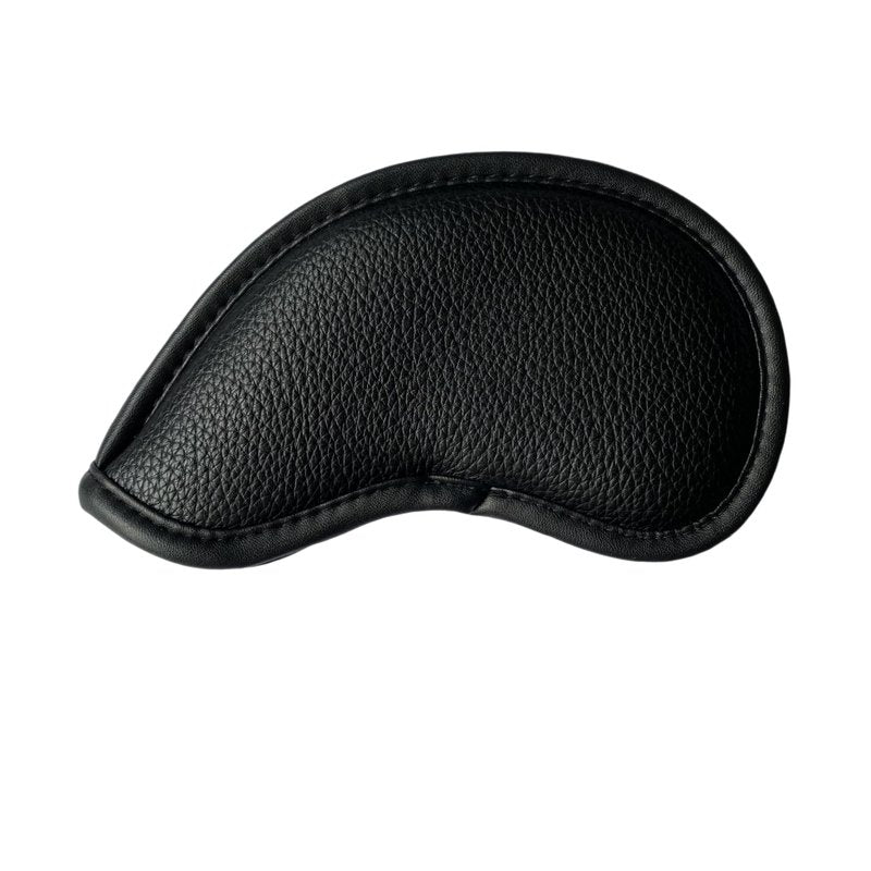 10pcs Golf Iron Covers 4 Leaf Clover Golf Iron Head Covers Synthetic Leather Golf Iron Covers Set Iron Headcovers Golf Club Head Covers for Iron Wedges fits for All Brand (Gold Clover-Black Base)