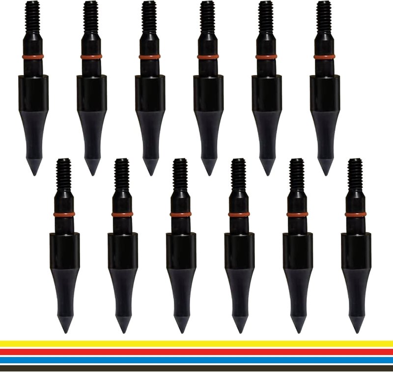 Archery Arrow Tips - 12pcs 100/125/150/200 Grain Field Points | 5/16 Inch Screw-in for Recurve & Compound Bows