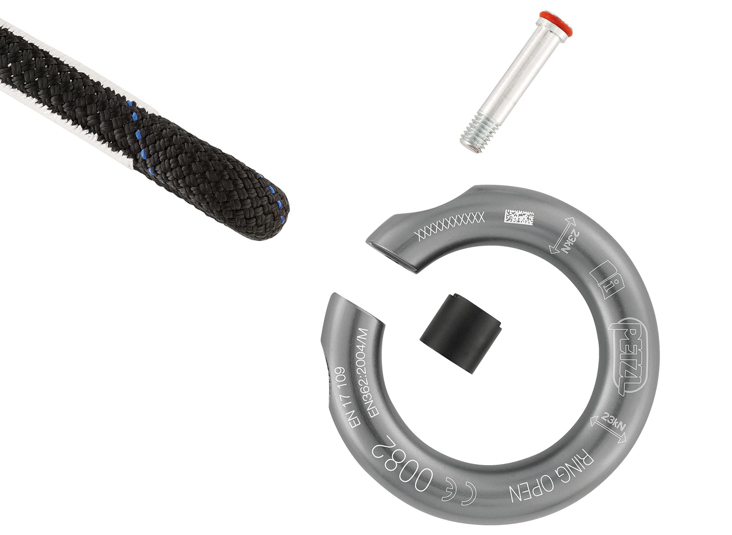 Petzl Ring Open Gated Ring - Black