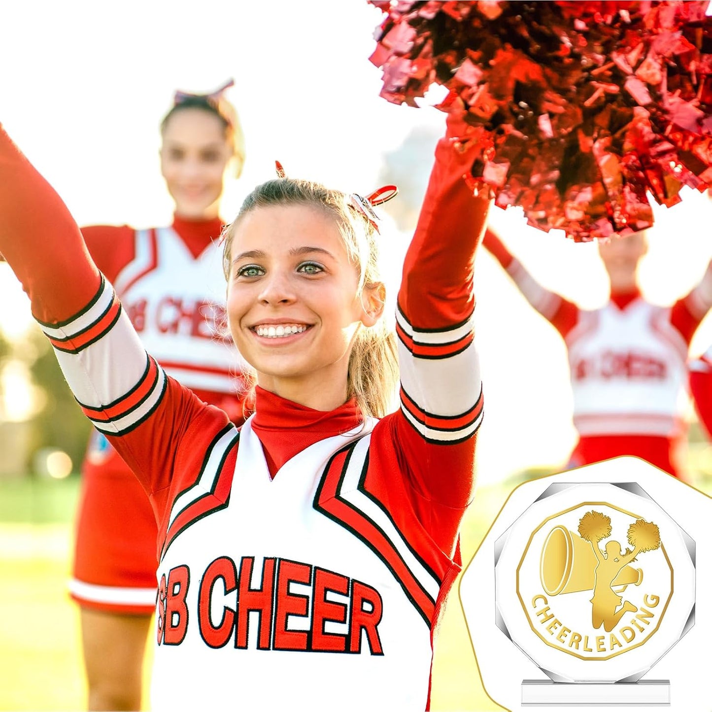 Sports Trophy Acrylic Award Medals - 6 Pack 4.72 x 4.72 Inch Trophies for Competitions | Team Prize Gifts