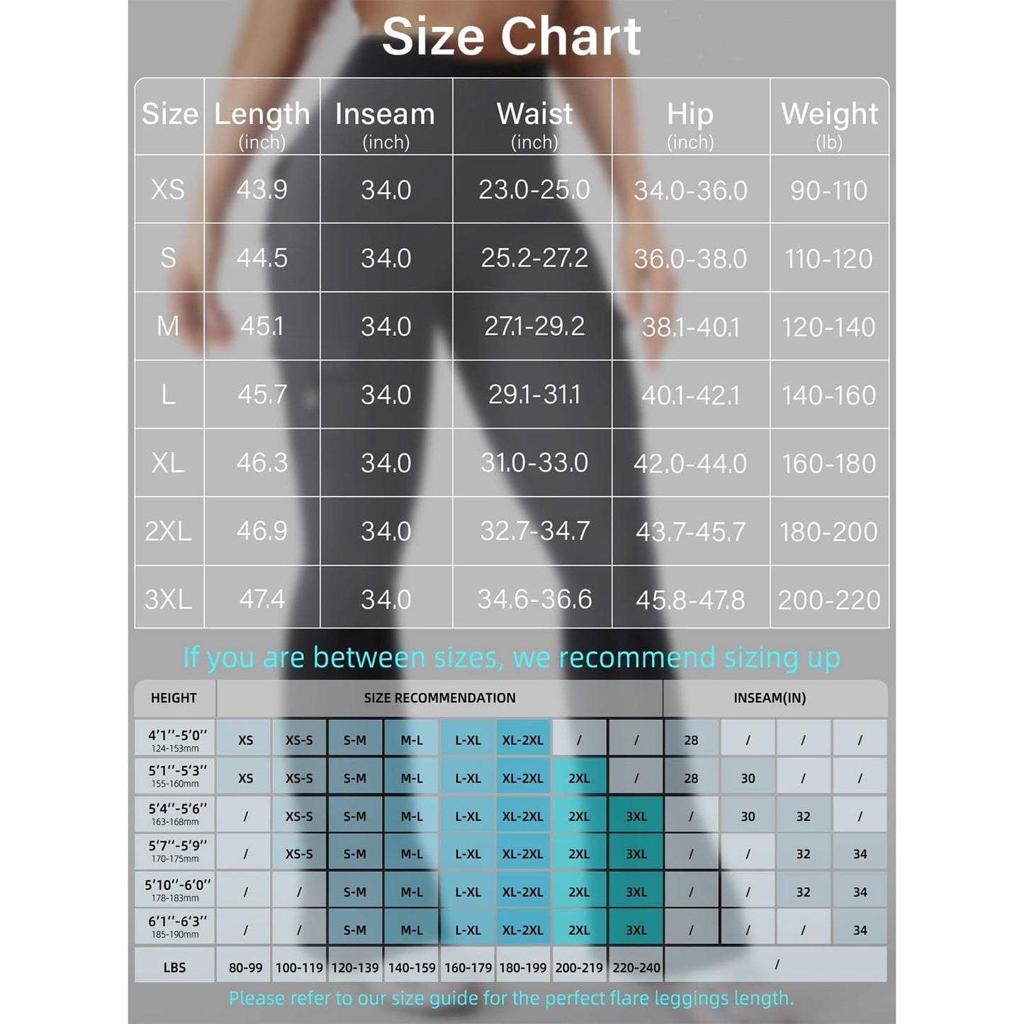 Flare Leggings for Women with Pockets High Waist No Front Seam Yoga Workout Stretchy Gym Casual Booty Lifting Black