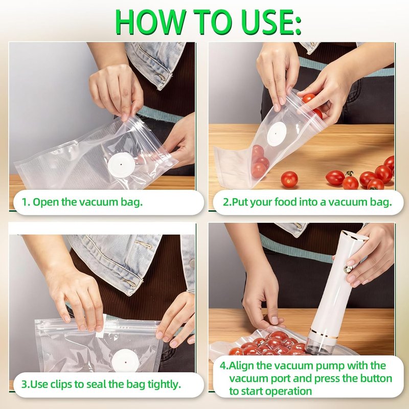 Compact Vacuum Sealer for Food Storage - Preserve Freshness with Bags & Accessories | Ideal for Home & Travel