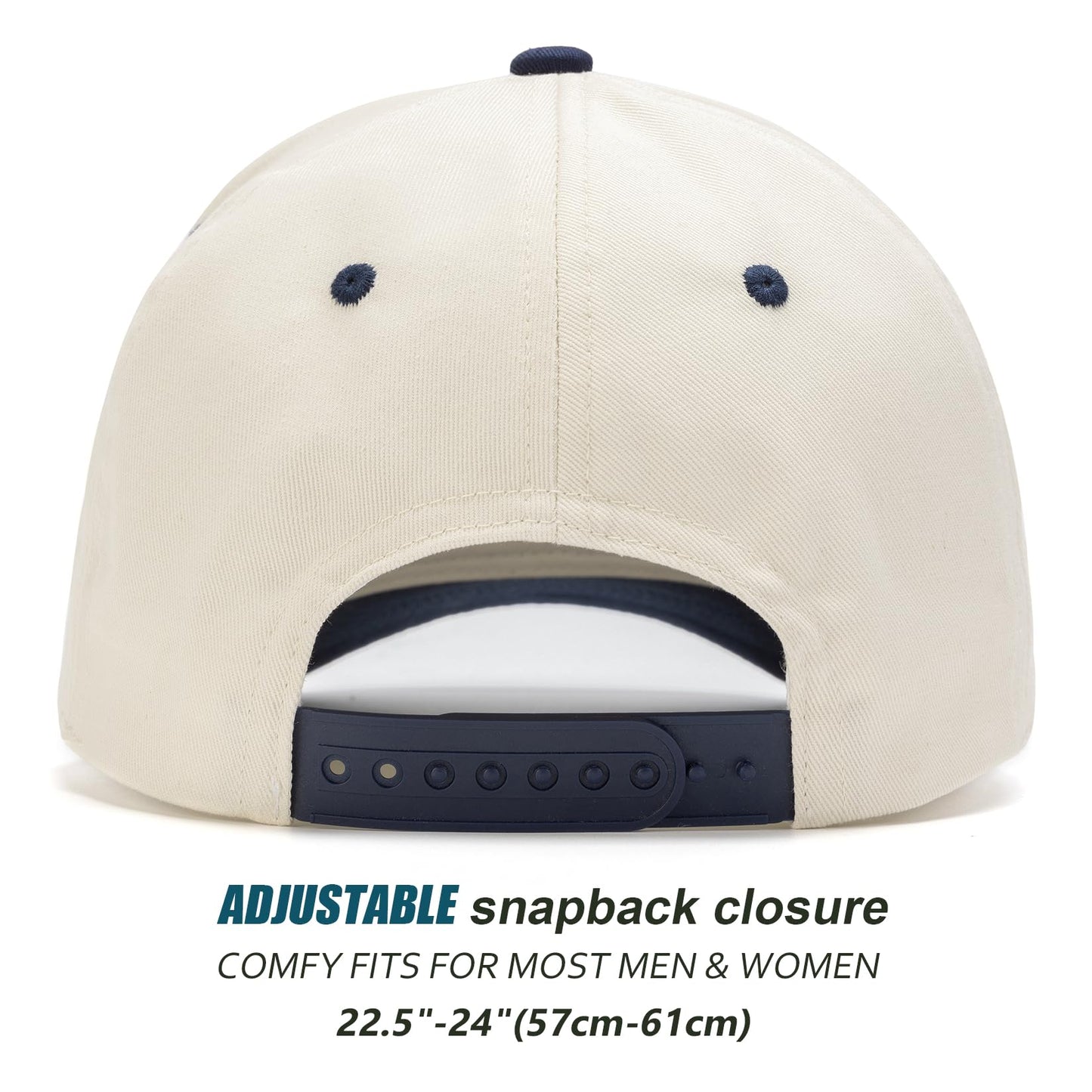 MEINICY Vintage Trendy Trucker Hat, Structured 5-Panel Snapback Hat, Adjustable Cotton Solid or 2-Tone Baseball Cap Men Women