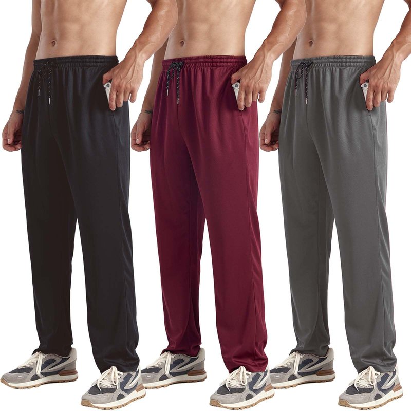 ZH 3-Pack Men's Sweatpants,Comfortable Athletic Jogger Pants with Pockets for Active Wear