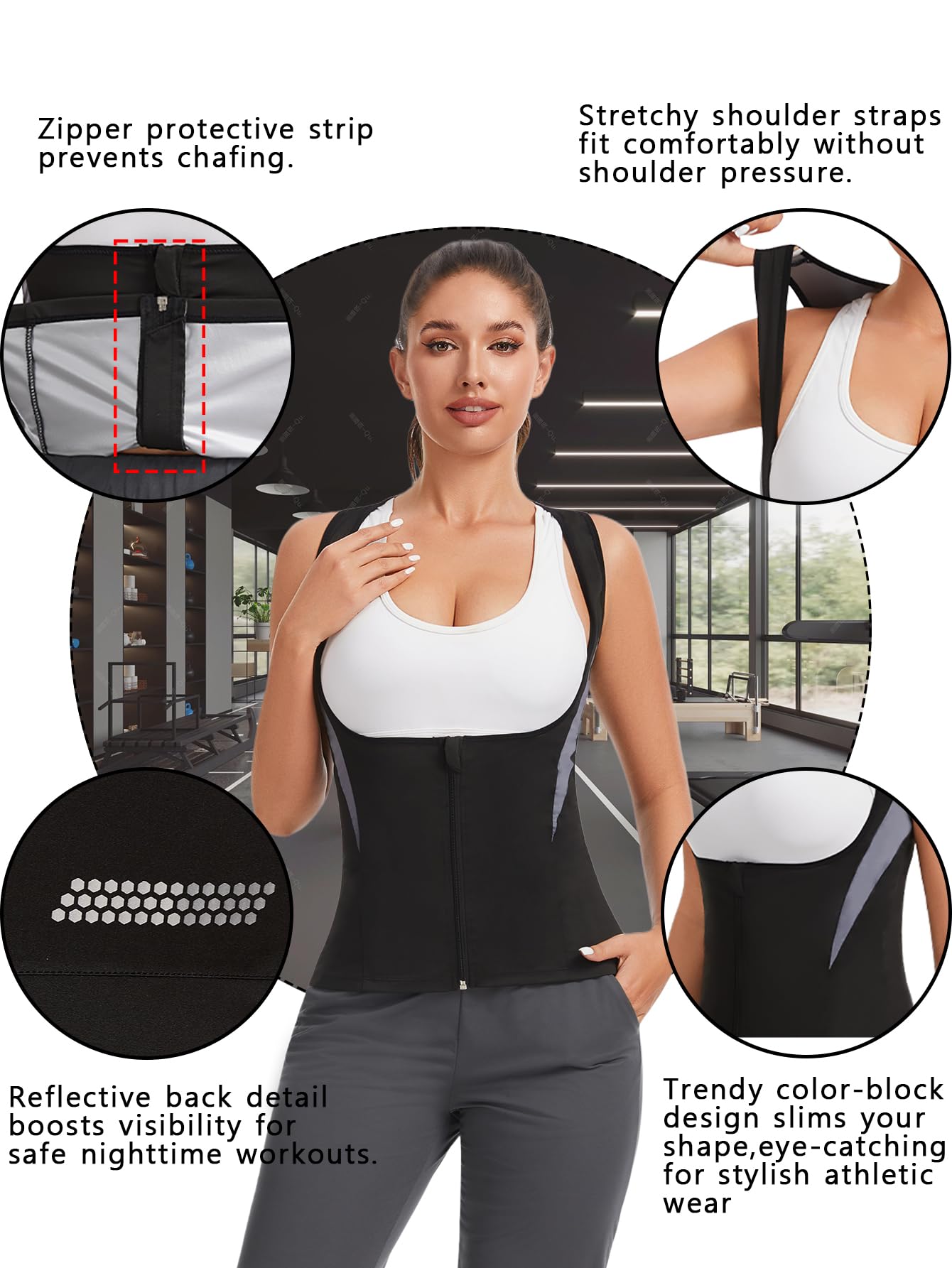Sauna Vest for Women Sweat Waist Trainer Vest Sauna Suit Workout Tank Top