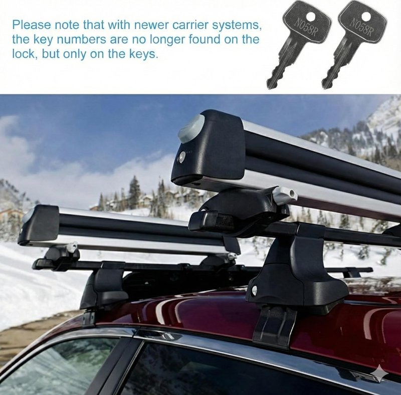 RMSPO (2 Pack) N058R Replacement Keys Compatible with Thule Roof Racks, Cargo Boxes & Ski Carriers - Fits Lock Code N058R - Spare Key Set for N-Series Cylinders