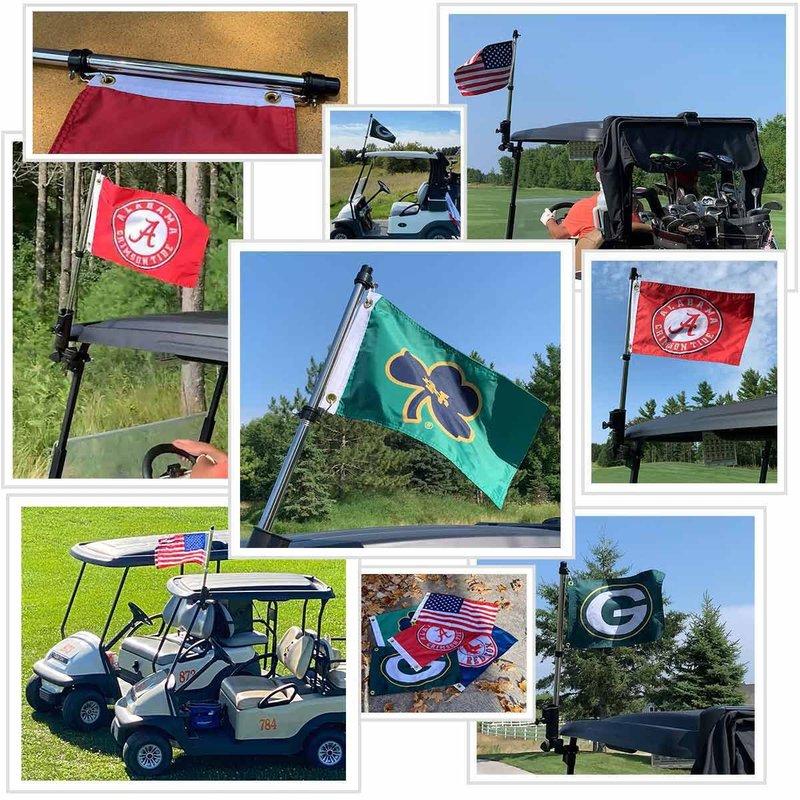 Sports Flags Pennants Company Golf Cart Flag Holder and Pole Bracket Mount