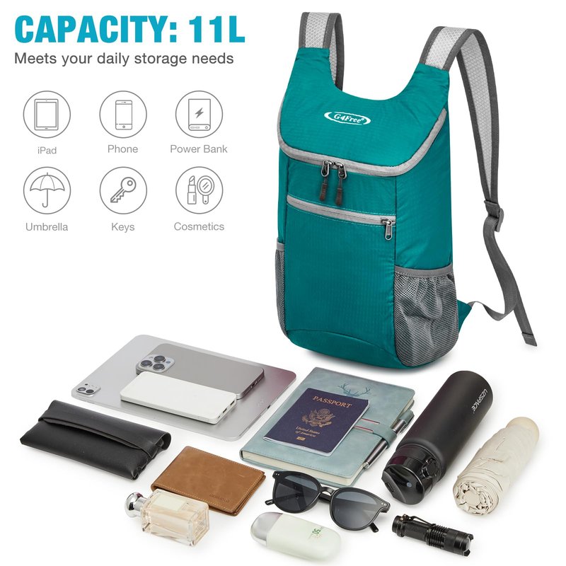 G4Free Lightweight Packable Hiking Backpack for Men Women Small Hiking Daypacks Foldable Shoulder Pack Casual Outdoor Bag 11L