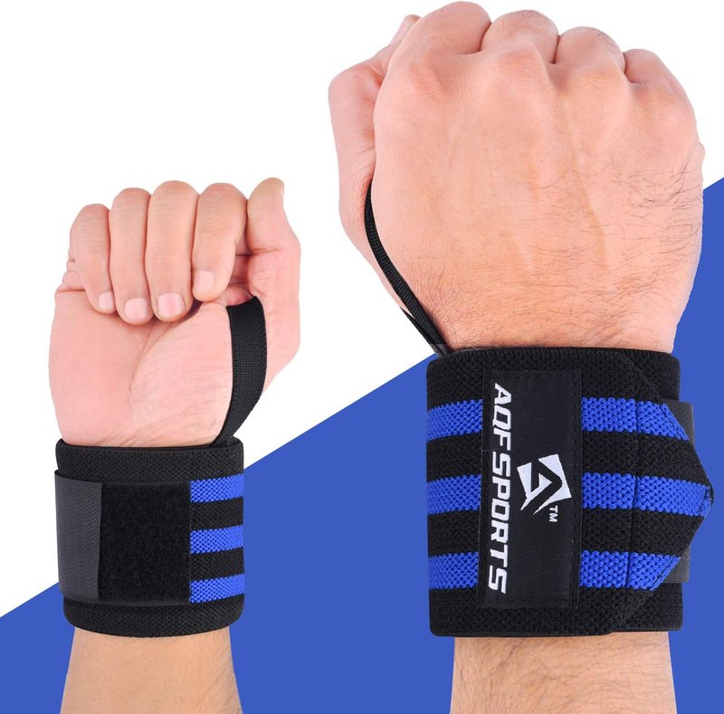 AQF Wrist Wraps - 18" Heavy Duty Weightlifting Wrist Support with Thumb Loop | Ideal for Powerlifting & Bodybuilding (Pair)