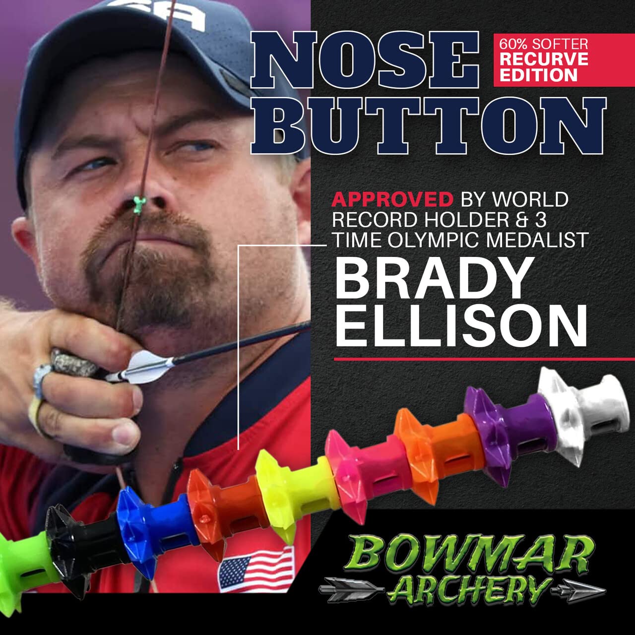 Bowmar Recurve Nose Button (Yellow)