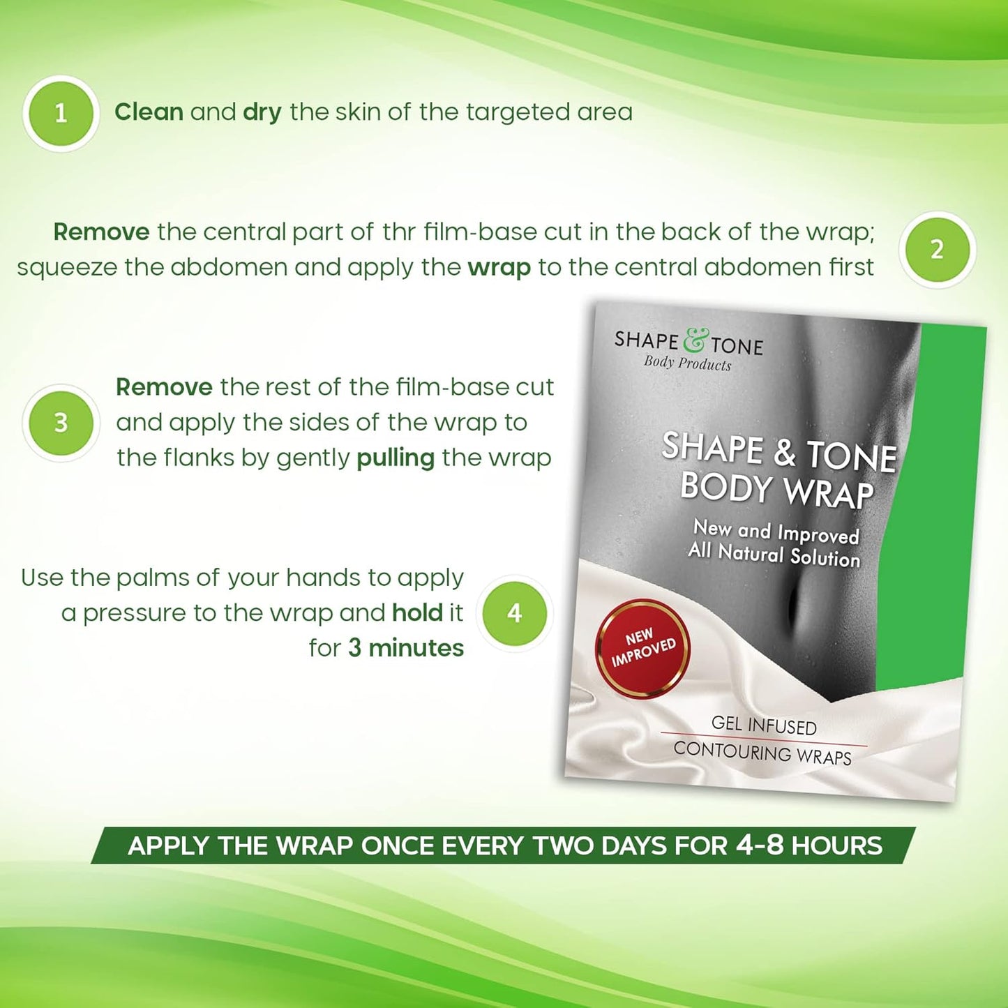 Contouring Moisturizing Body Wrap - All-Natural Cellulite Solution | 10 Wraps