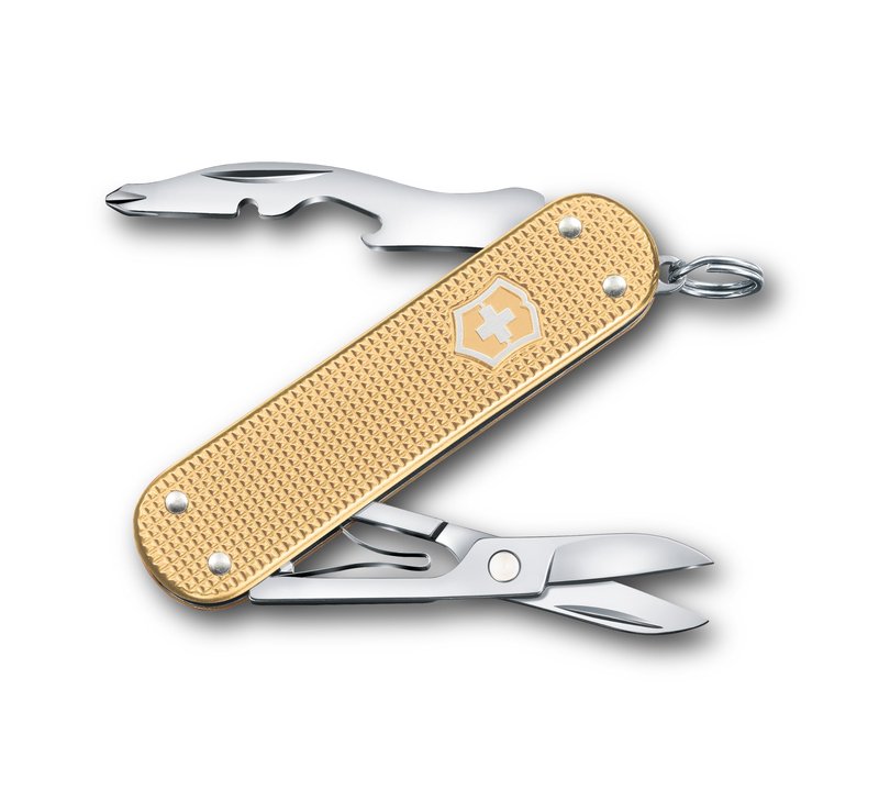 Victorinox Companion Slim Alox Pocket Tool 5 Functions Small with Scissors and Screwdriver Swiss Made - Gold