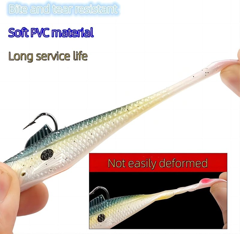 Soft Fishing Lures - Pre-Rigged Jig Head Paddle Tail Swimbaits for Bass | Shad & Tadpole Spinner Bait