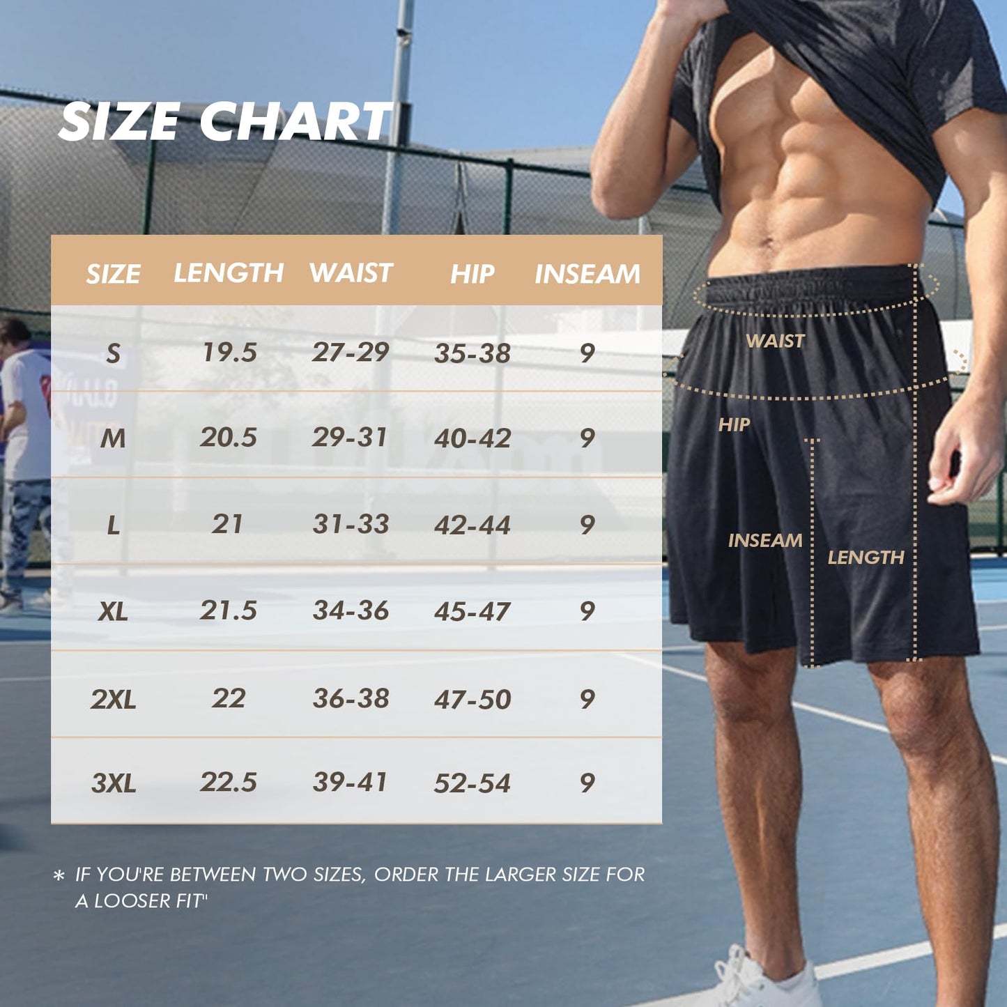BOOJO Basketball Gym Mens Shorts with Zipper Pockets - Quick Dry Lightweight Athletic Workout Running Casual Shorts for Men