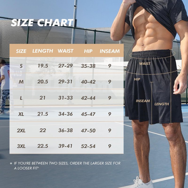 BOOJO Basketball Gym Mens Shorts with Zipper Pockets - Quick Dry Lightweight Athletic Workout Running Casual Shorts for Men