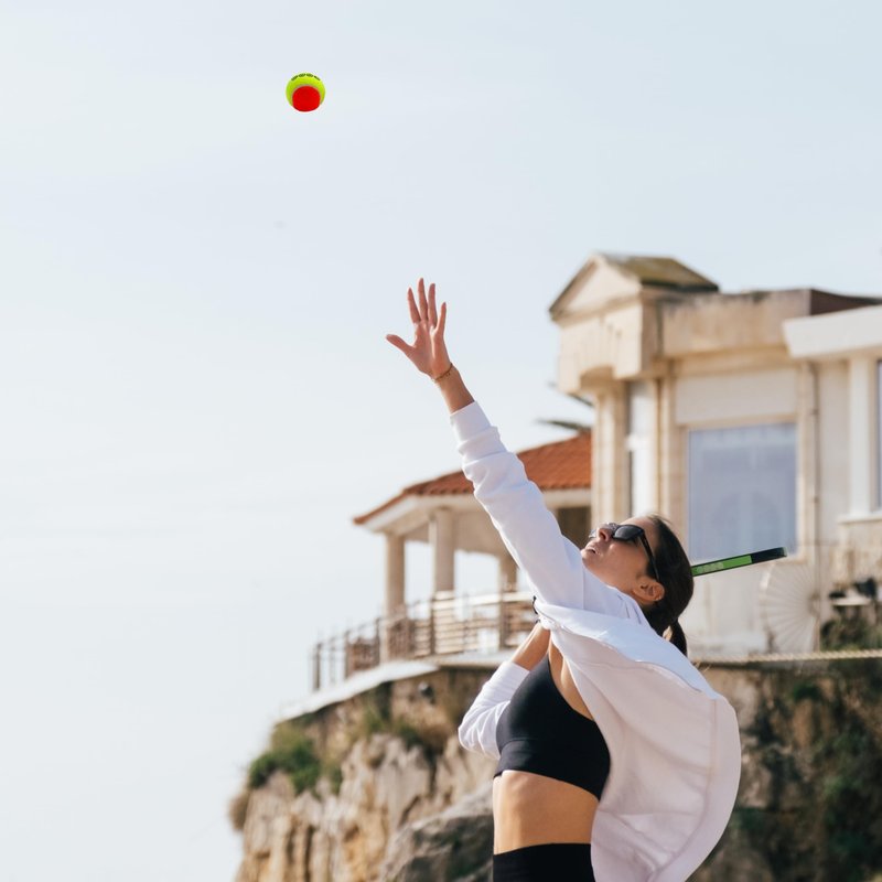 Beach Tennis Balls Pack of 3 Copa ITF Stage 2 Approved Specification Low Compression Balls Pressurized Reusable Plastic Tennis Ball Tube Durable Natural Rubber Orange and Yellow