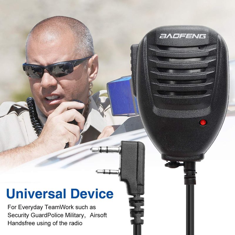 BAOFENG Microphone Police Walkie Talkie Mic Accessories Ham Radio Speaker Mic for Baofeng UV-5R Mini BF-F8HP Pro 5RM UV-32 DM-32 GM21 UV-5G Plus GM-15PRO GM-5RH K5PLUS AR-152 Quansheng UV-K5 8