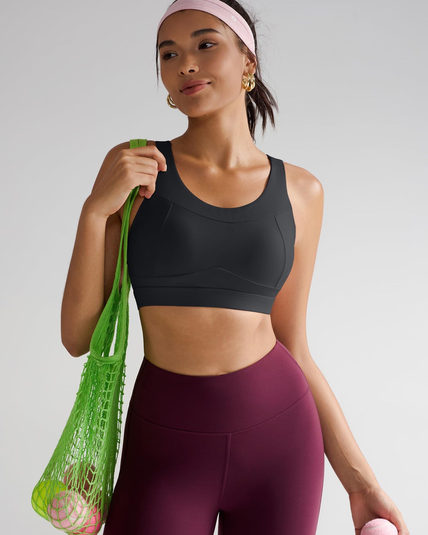 RUNNING GIRL High Impact Sports Bras for Women,Racerback Bra Workout Crop Tops for Women(WX2667 Black,3XL)
