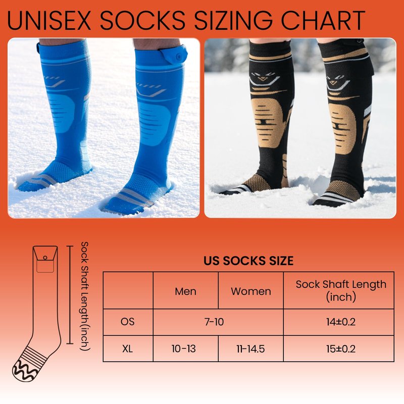 SURGOAL Merino Wool Heated Socks, 15-Hour Runtime & 145°F Heating, 8500mAh Rechargeable Electric Battery Operated Ski Socks with APP-Controlled for Men Women, Hunting, Camping, Winter (Khaki,XL)