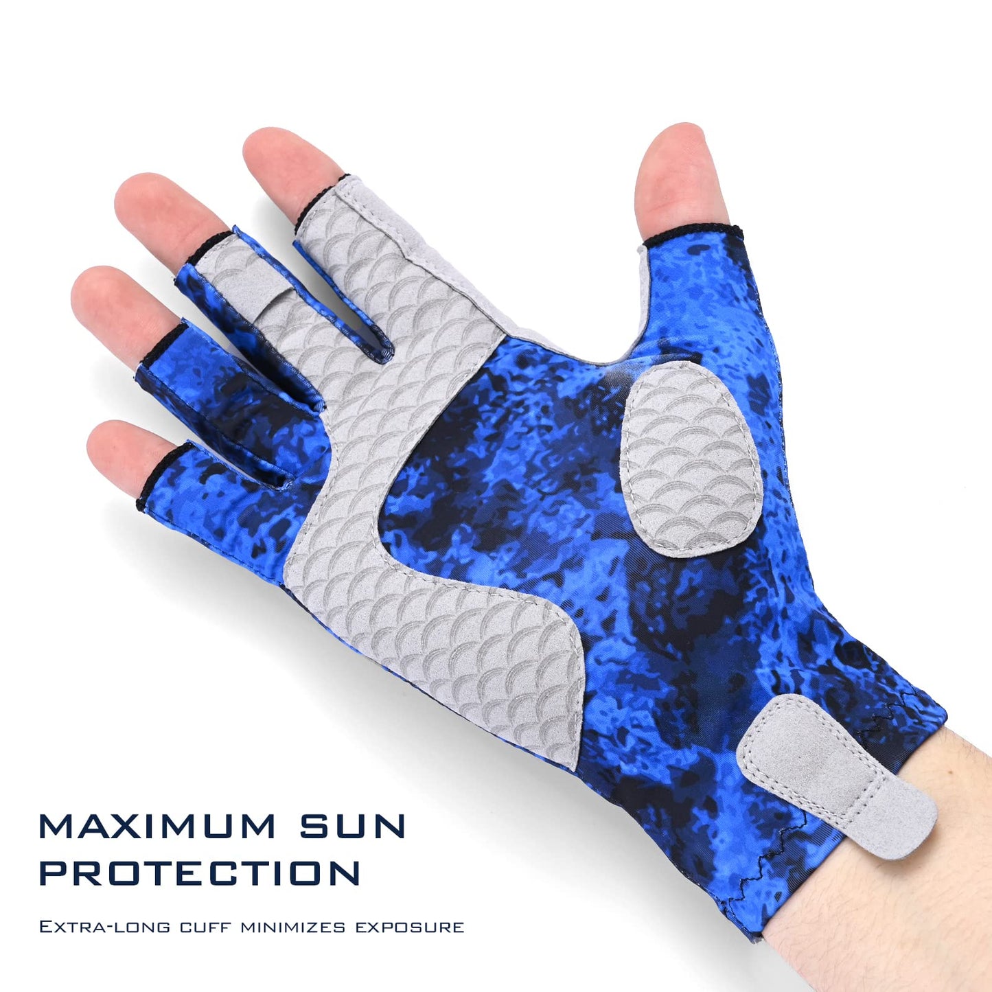 KastKing La Sal Fishing Gloves UPF50+ Sun Gloves UV Protection Fingerless Gloves Men Women for Outdoor, Kayaking, Rowing, Paddling, Canoeing, Hunting