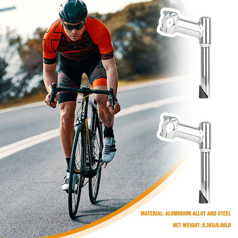 WEEROCK Bike Stem 25.4 * 22.2mm(1 * 0.87 Inch) Aluminum Alloy Gooseneck Shape Length 160mm(6.3 Inch) Bicycle Stem