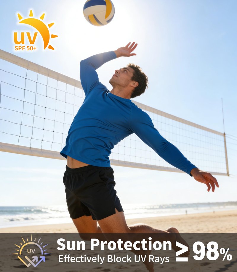 Long Sleeve Fishing Shirts for Men Sun Protection Rash Guard Shirts SPF UV Rashguard UPF 50+ Swim Shirt Running Workout Sunshirt 5 Pack