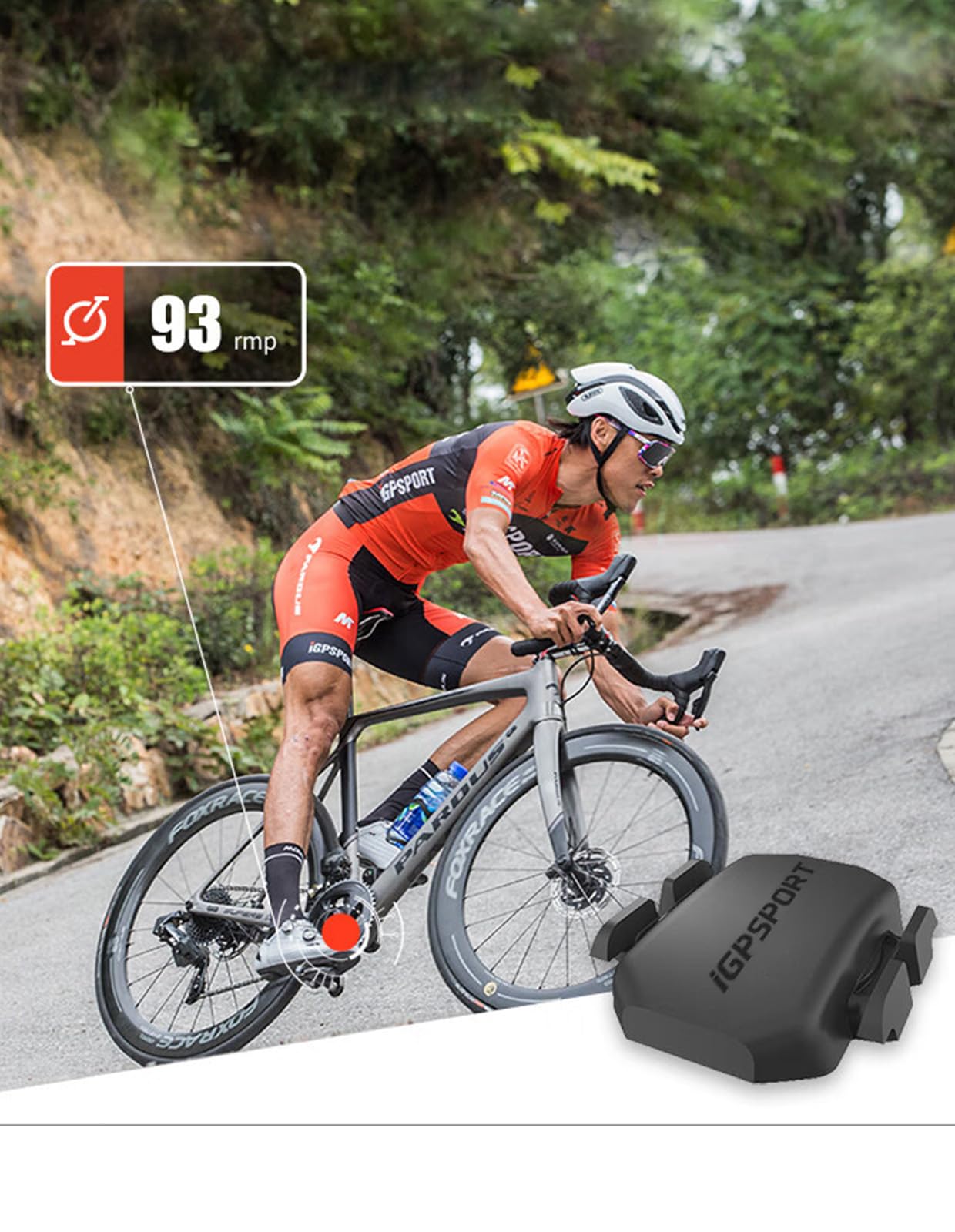 iGPSPORT CAD70 Cadence Sensor, Bluetooth ANT+ Wireless Waterproof Cycling Sensor, Compatible with Bike Computer Stationary Bike