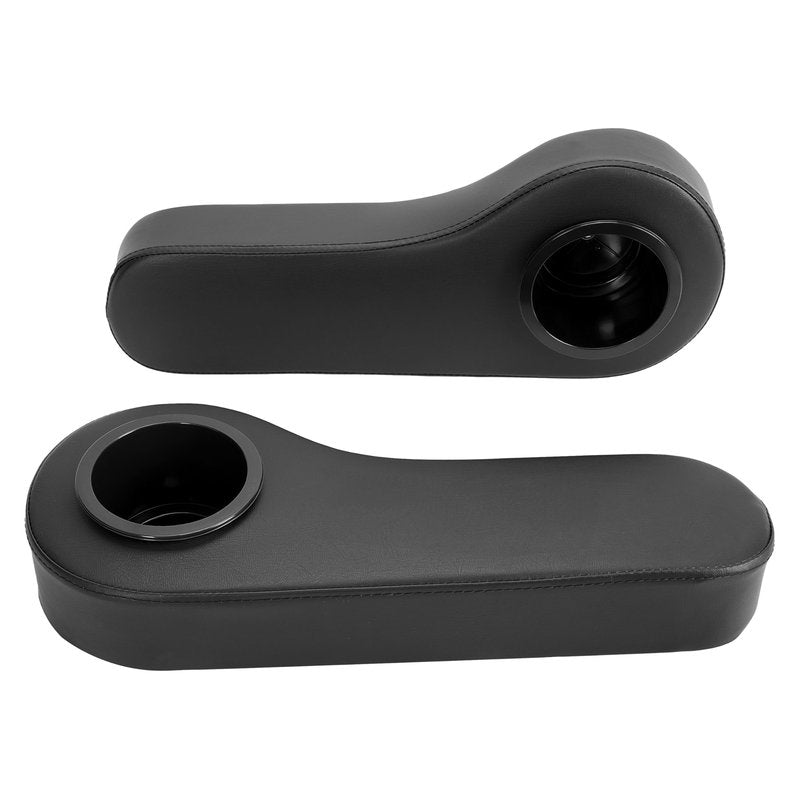 ECOTRIC Golf Cart Rear Seat Arm Rest with Universal Cup Drink Holders Set Compatible with EZGO Club Car Yamaha Pair No Drilling Required