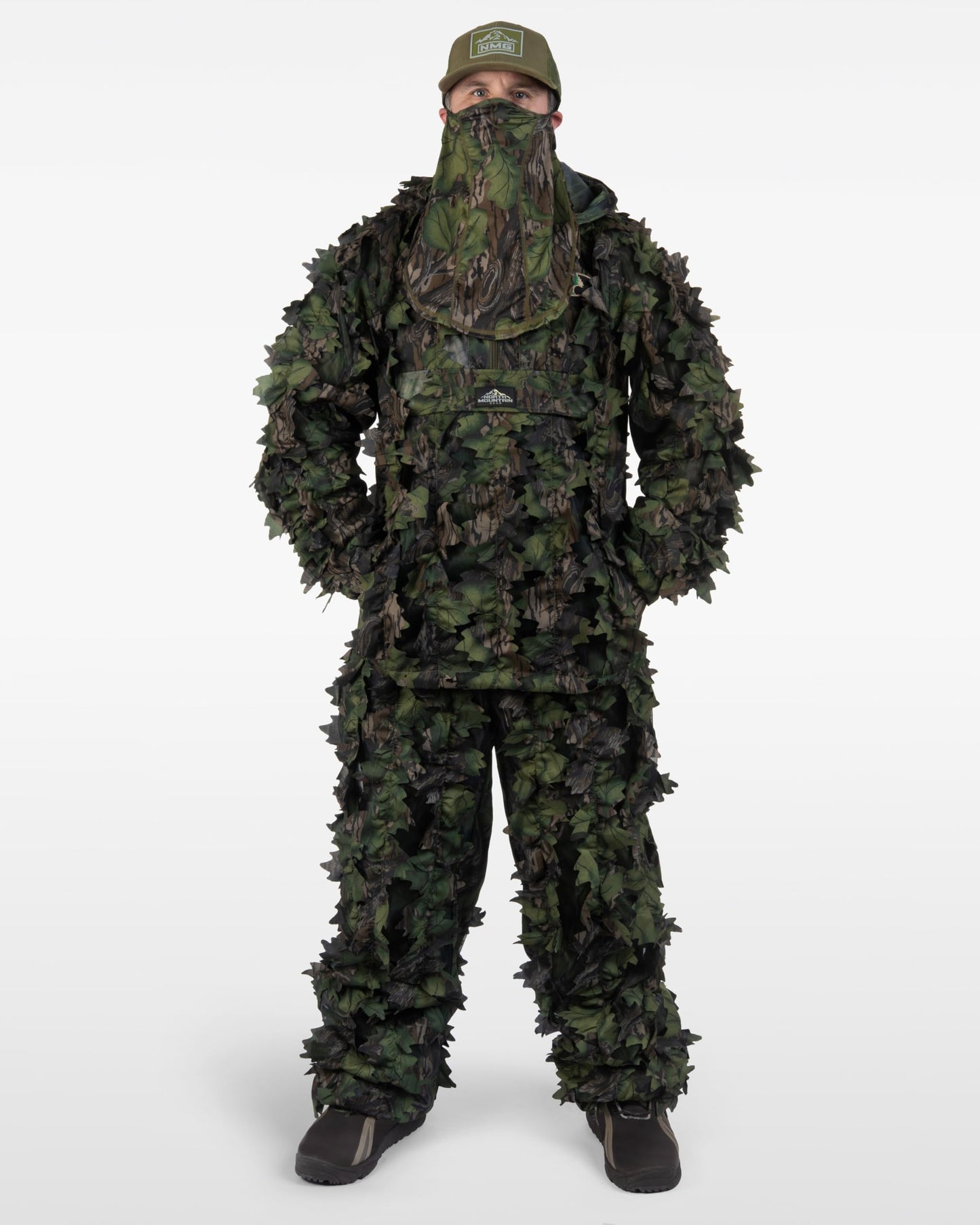 North Mountain Gear Mossy Oak Full Foliage Leafy Camo Hunting Jacket – Lightweight 1/2 Zip Hooded Camo Hunting Hoodie with Kangaroo Pouch – X-Large-2X-Large