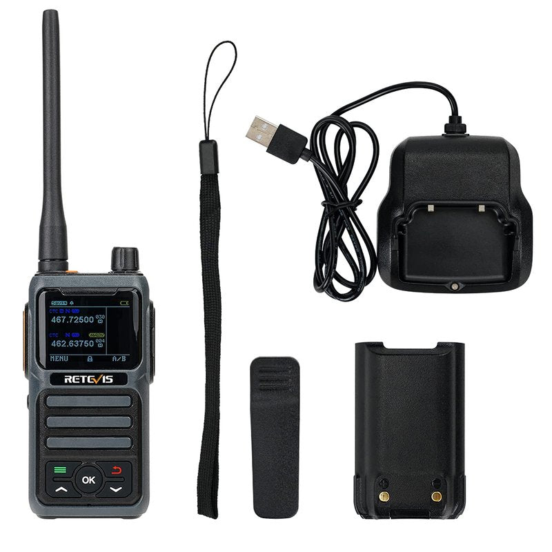 Retevis RB17P GMRS Radio Walkie Talkie, GMRS 2 Way Radio Long Range Walkie Talkies Rechargeable with 2200mAh Battery, SOS Siren, NOAA Scanning & Receiving for Hikers, Campers and Hunters