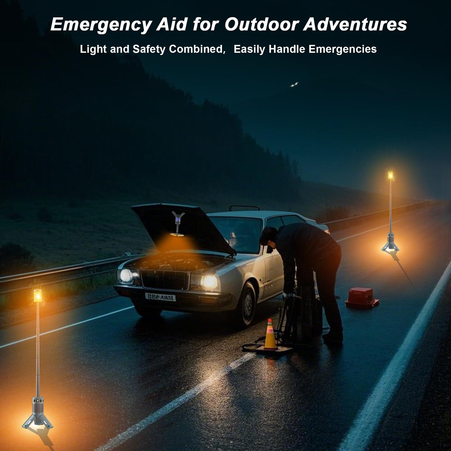 Camping Lights, Rechargeable Telescopic Camping Lights with Stand,12,000mAh Camping Lanterns & Lights with RGB, Magnetic Base, Portable Flashlights for Camping, Hiking, Emergency