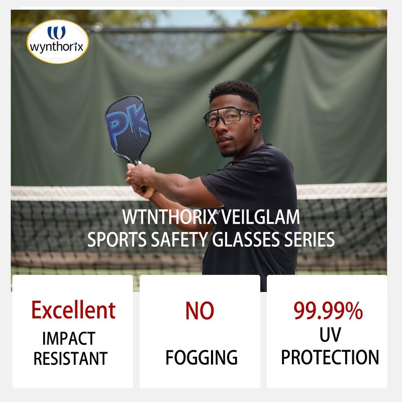 Wynthorix Pickleball Glasses for Women Small Face Safety Racquetball Goggles Protective Eyewear Squash Anti Fog Photochromic Lens Clear to Dark 99.9% UV Eye Protection Sunglasses (Rose, Small-Medium)