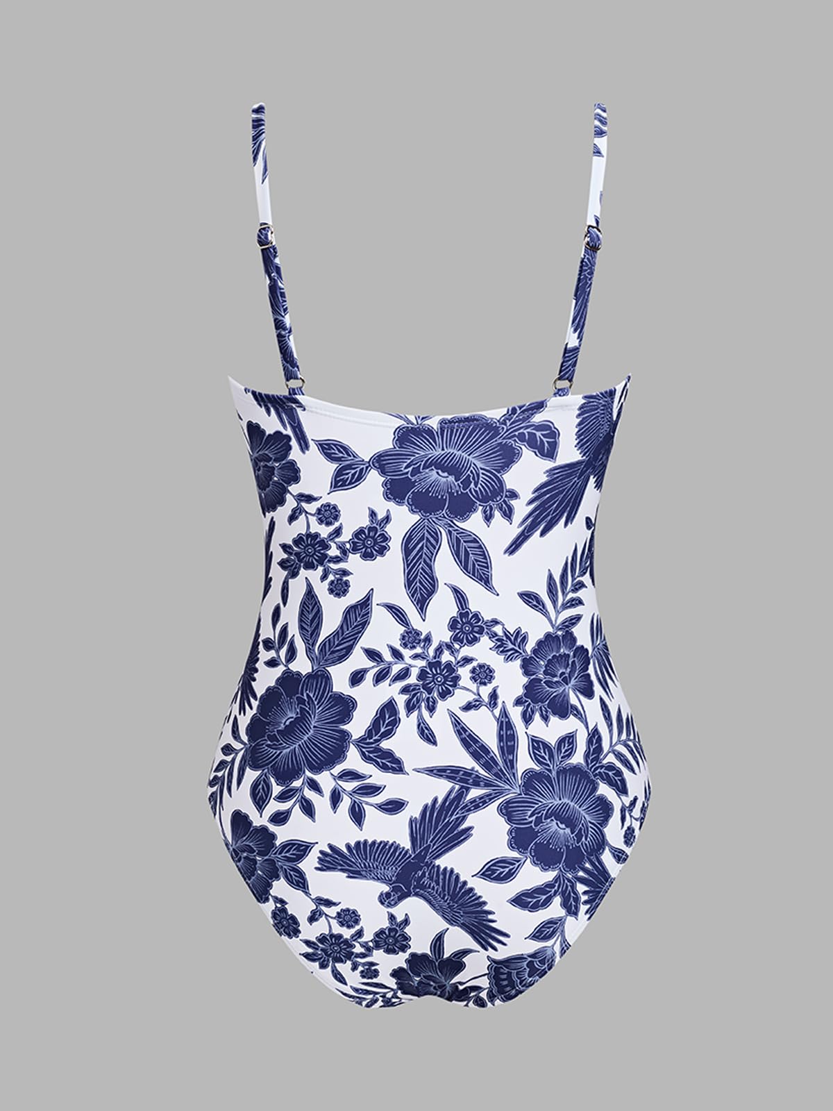 CUPSHE Women's One Piece Swimsuit Tummy Control V Neck Ruched Adjustable Straps, L