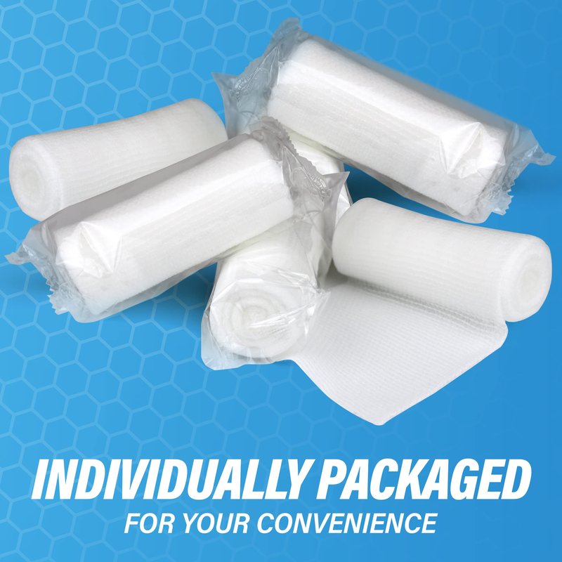 AFFORDTEX Gauze Bandages – 36 Rolls - Premium First Aid Supplies for Safe Adventuring – Flexible, Stretchable, and Breathable Gauze Rolls – 4” x 4.1 Yards Bandage Wrap for Wound Dressing