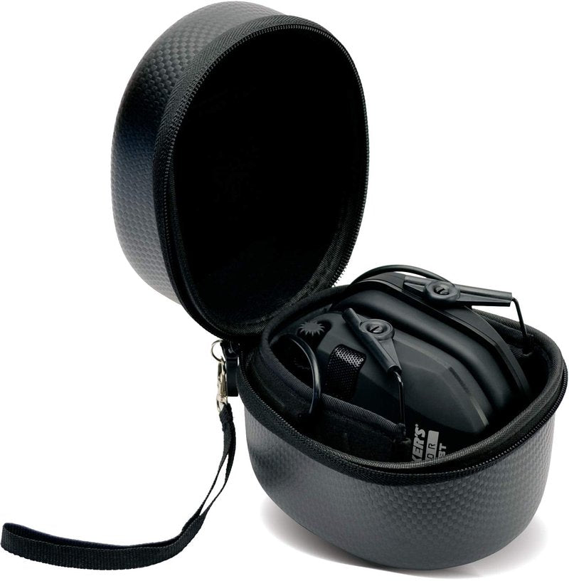 Walker's Razor Slim Electronic Muff with Case and Shooting Glasses (OD Green Patriot) Bundle (3 Item)