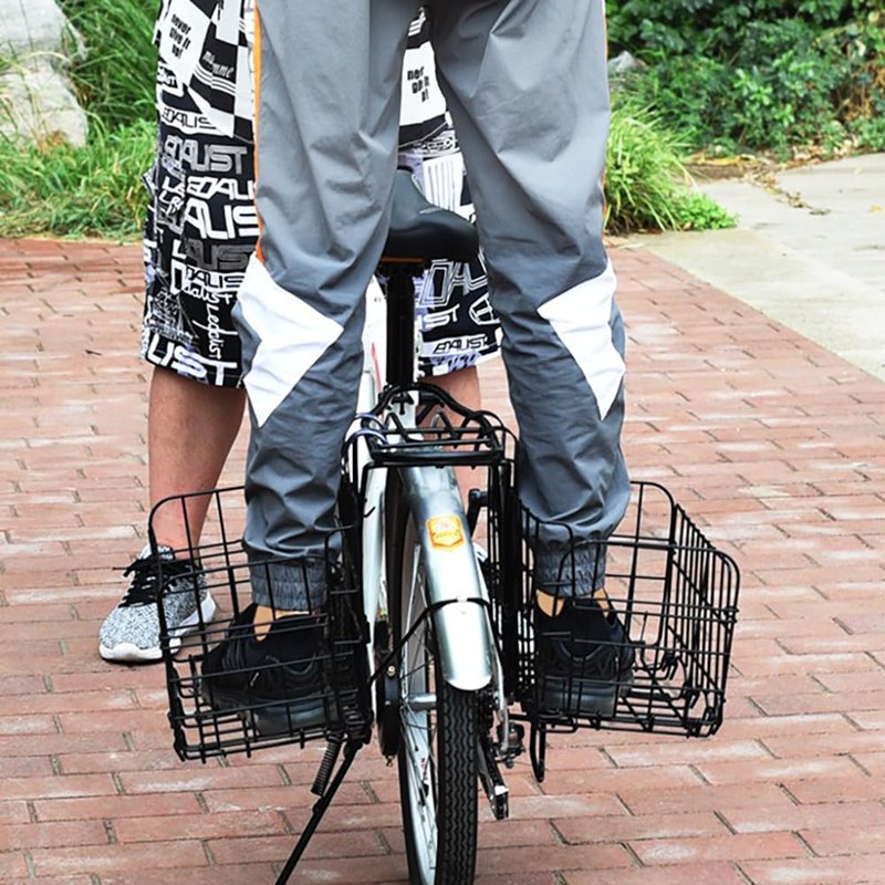 Takelablaze Bike Basket Front/Rear Folding Bike Front Basket Bicycle Wire Basket with Handles Quick Release Design Metal Bike Basket Easy Install to Front Handlebar or Rear Rack