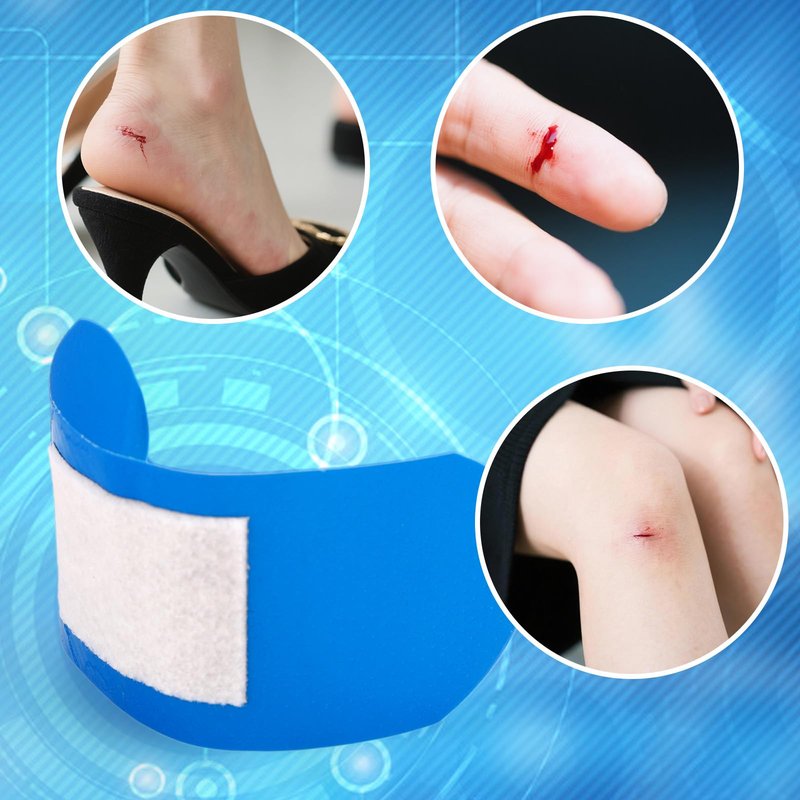 100pcs Multishape Plasters Waterproof Adhesive Bandages, Flexible & Breathable Latex-Free Wound Protection Patches Metal Detectable Adhesive Bandages for Food Service Industry Use