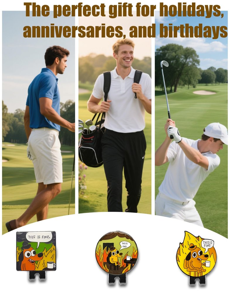 BSTWARM Funny Golf Ball Marker with Magnetic Hat Clip – Golf Accessories for Men & Women to Elevate & Personalize Your Game (3 Pack)