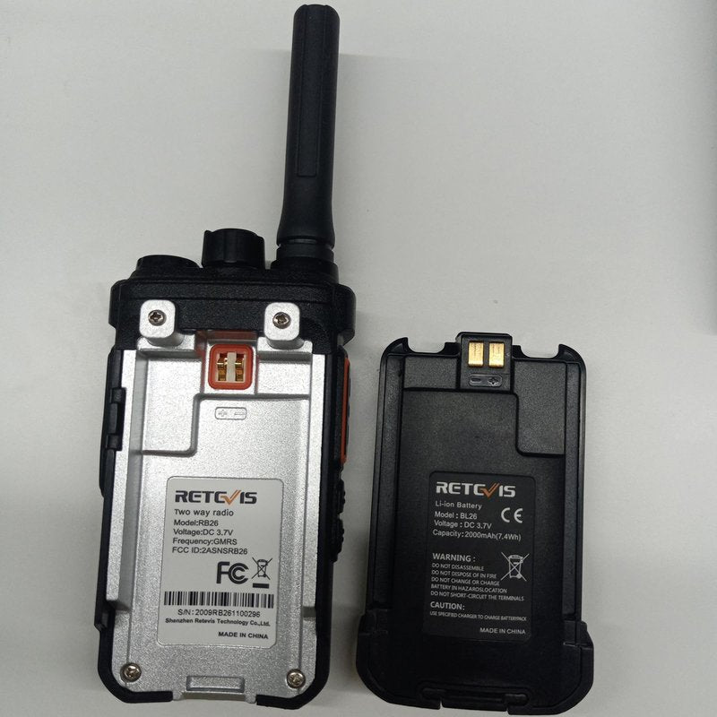 Retevis RB26 Long Range Walkie Talkies, GMRS 2 Way Radios, Rechargeable Two Way Radios, 2000mAh, Durability,Repeater Capable,Security Radio for Security Church Construction School Warehouse(5 Pack)