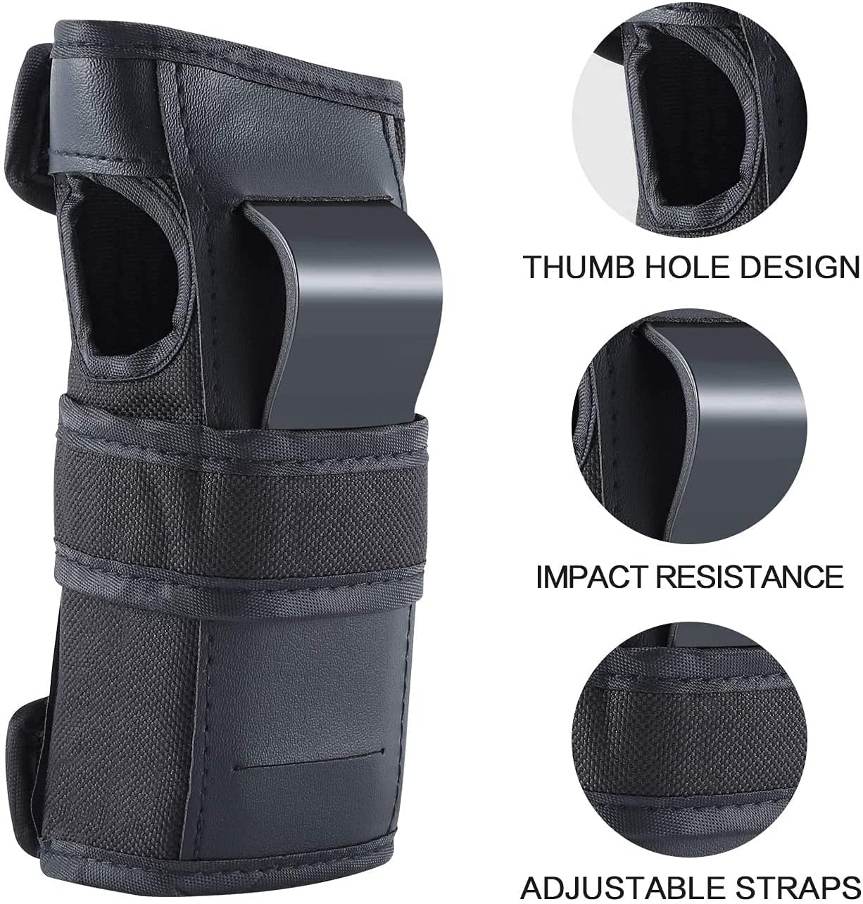 Adult/Kids Knee Pads Elbow Pads Wrist Guards Set for 3-8 Years, Child Protective Gear Set for Roller Skates, Cycling, BMX Bike, Skateboard, Inline Skating, Scooter Riding Sports Black S