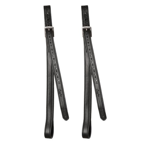 Exion FlexiStrong Stirrup Leathers for English Saddles – 1" Premium Calfskin with Nylon Core – Numbered Holes, Stainless Steel Buckles – Black/Brown – Horse Riding Gear (48"/120cm to 62"/155cm)