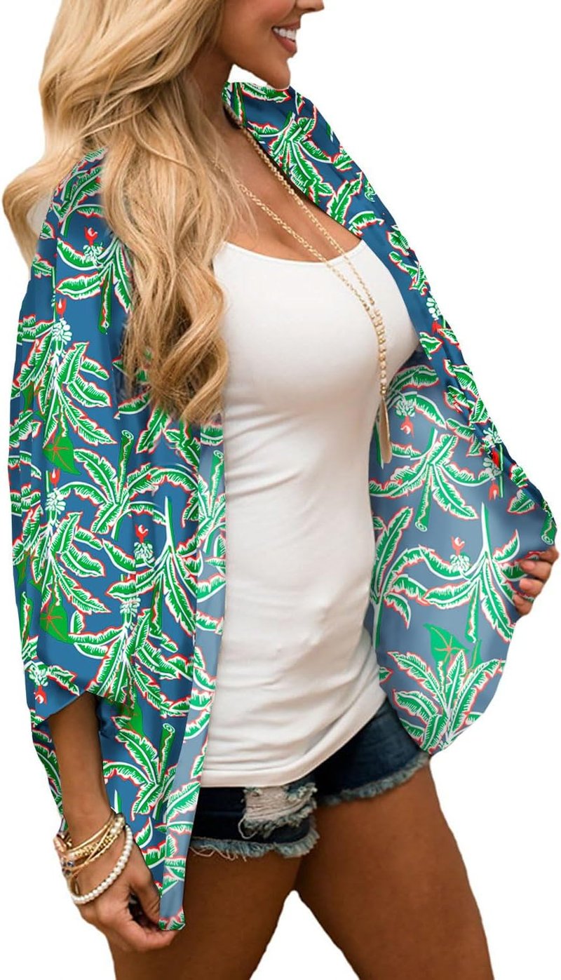 Women's Chiffon Kimono - Loose Casual Open Front Cover Up | Lightweight & Stylish