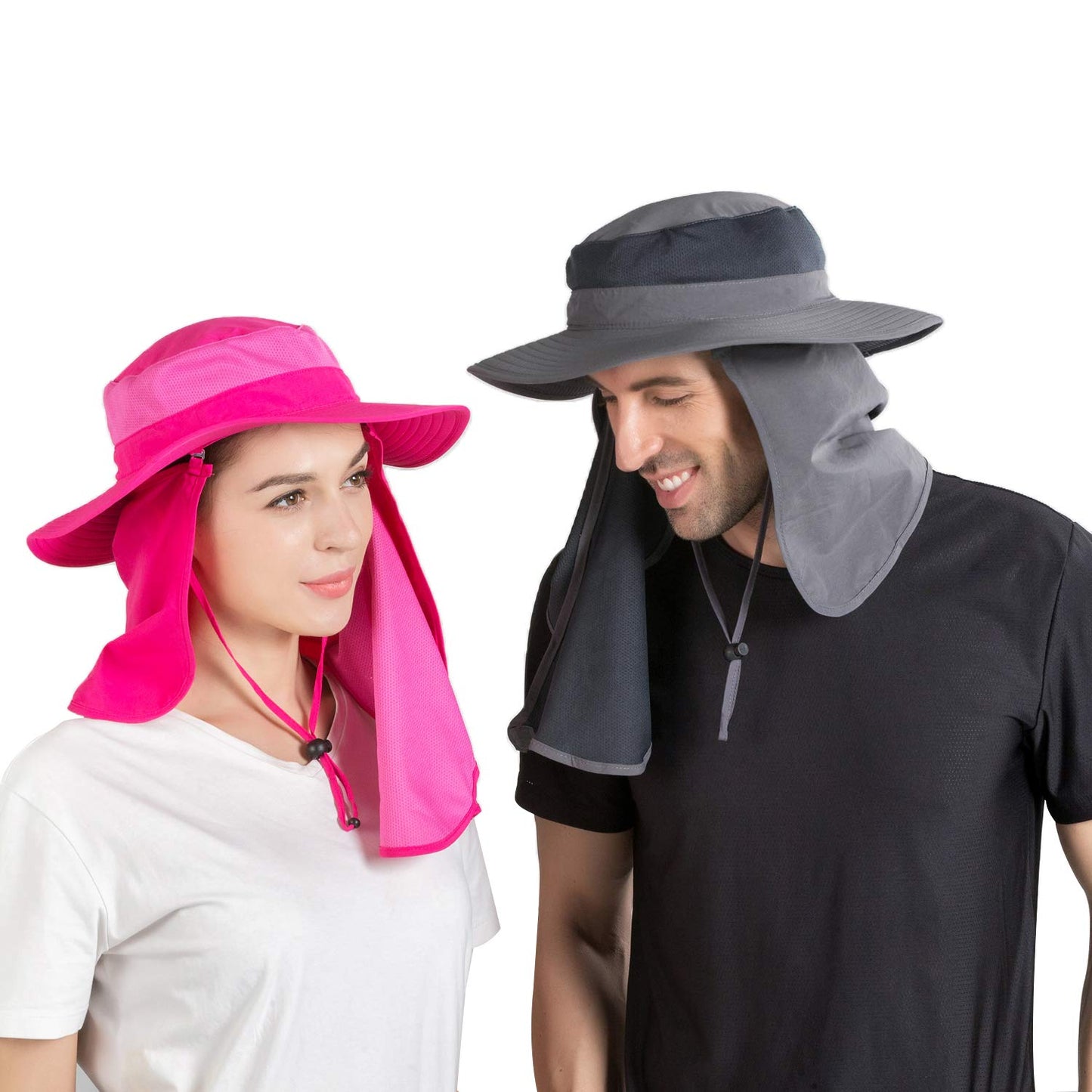 Outdoor Sun Hat UPF 50 Protection Waterproof Fishing hat Face Cover Summer Neck Flap Hat Kakhi