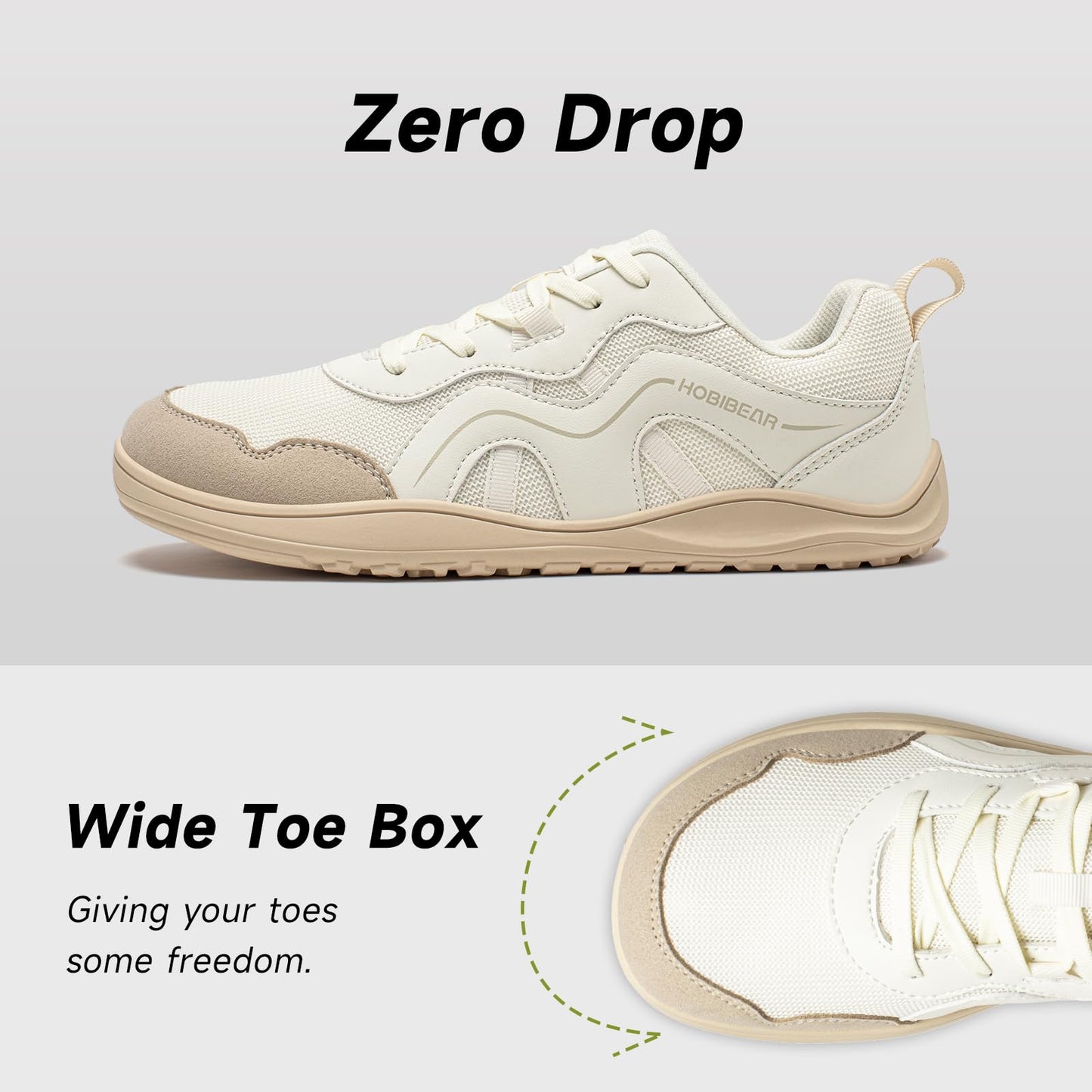 HOBIBEAR Breathable Mesh Barefoot Shoes for Women Wide Toe Box & Zero Drop | Lightweight Walking Sneakers for Travel & Casual