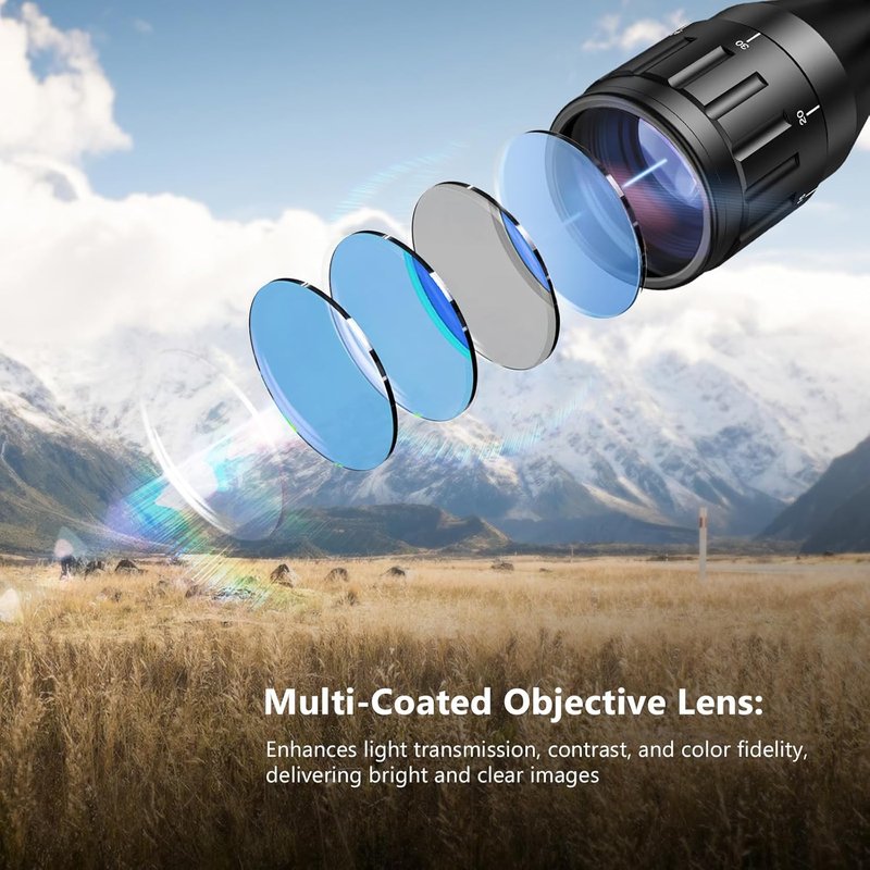 MidTen 4-16x50 AO Hunting Rifle Scope - Dual Illuminated Optics & Holographic Red/Green Dot Sight | Laser Sight & Flashlight