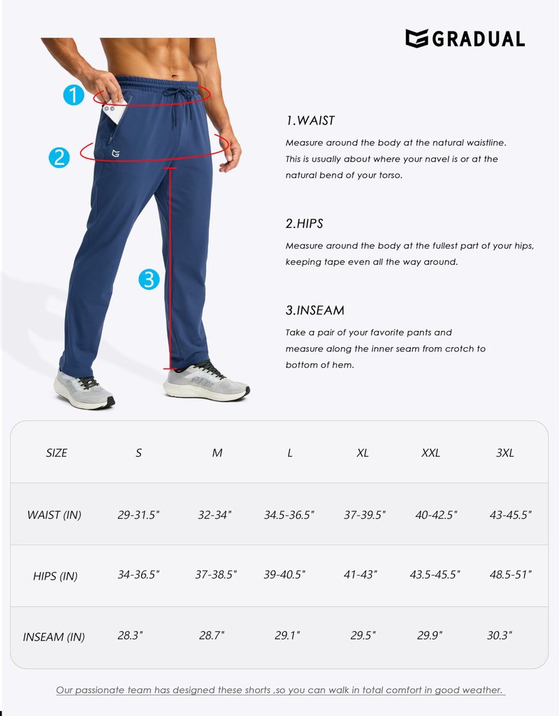 G Gradual Men's Fleece Lined Winter Pants with 3 Zipper Pockets Warm Athletic Joggers Workout Running Sweatpants for Men(Black,L)